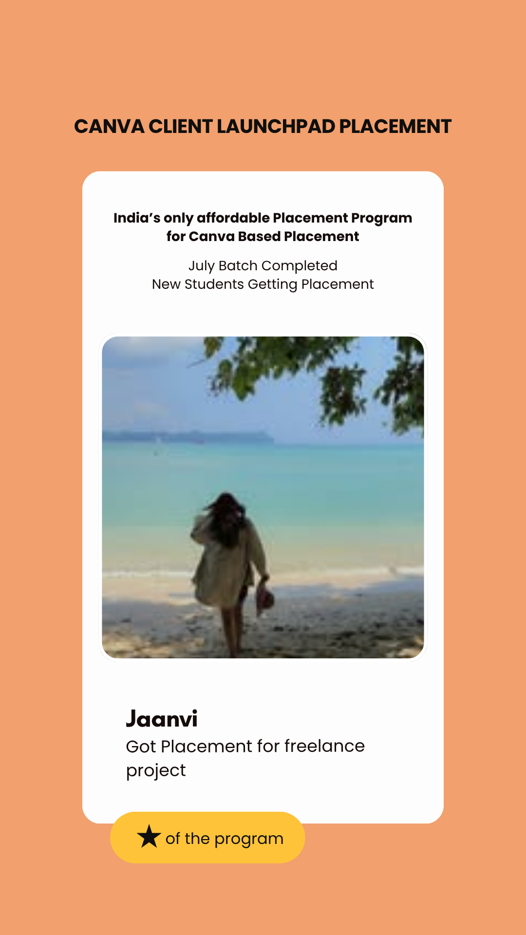 Jaanvi, first paid project through the Wabbithire Canva initiative